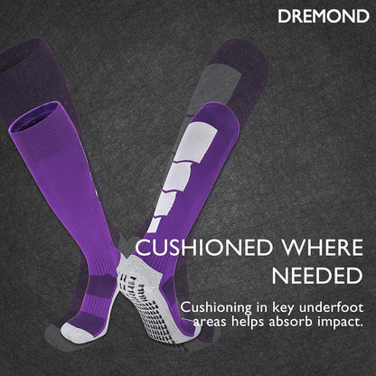 anti Slip Soccer Socks (2 Pairs), Non-Slip Football Socks, Grip Baseball Socks